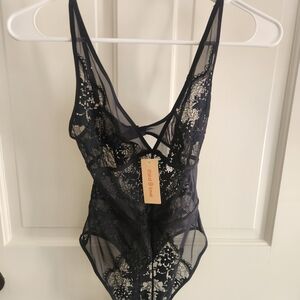 ThirdLove Sheer Black Lace Bodysuit
